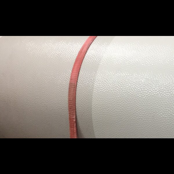 Reststück Seitenwandblech, ca. 100 cm lang, Hammerschlagblech, magnolia mit Raster, 150cm Breite