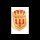 Wappen, Aluminium, groß, gold-rot, geprägt