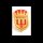 Wappen, Aluminium, groß, gold-rot, geprägt