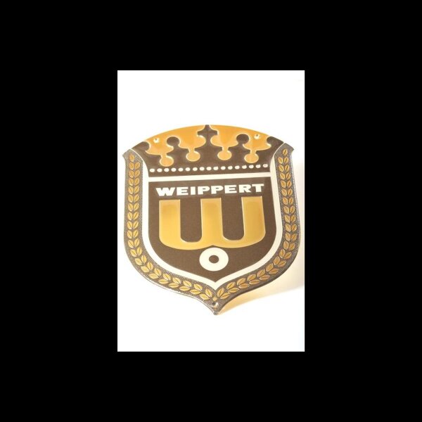 Wappen, Aluminium, klein, gold-braun-beige, geprägt