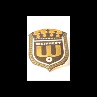 Wappen, Aluminium, klein, gold-braun-beige, geprägt