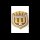 Wappen, Aluminium, klein, gold-braun-beige, geprägt