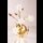 Wandlampe mit Blumenornament, goldfarben mit Glas-Lampenschirmen