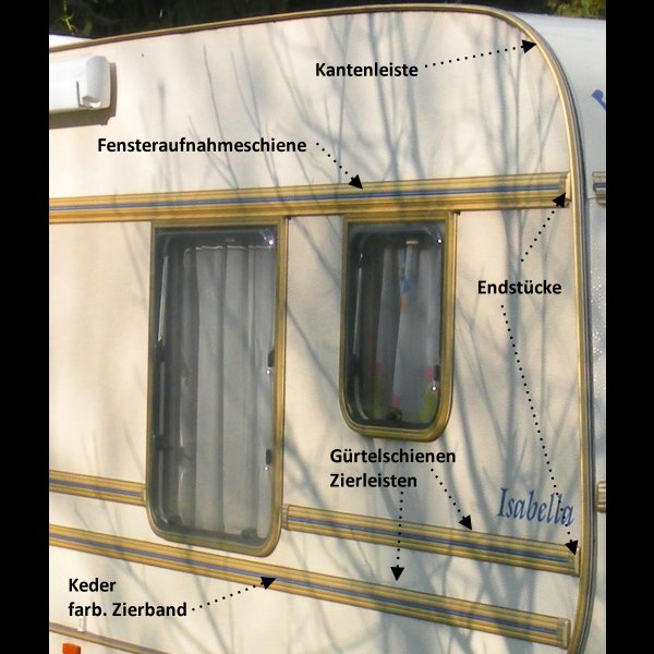Gürtelschiene, Vorzeltschiene, Fensteraufnahmeschiene, Kantenleiste, 1m